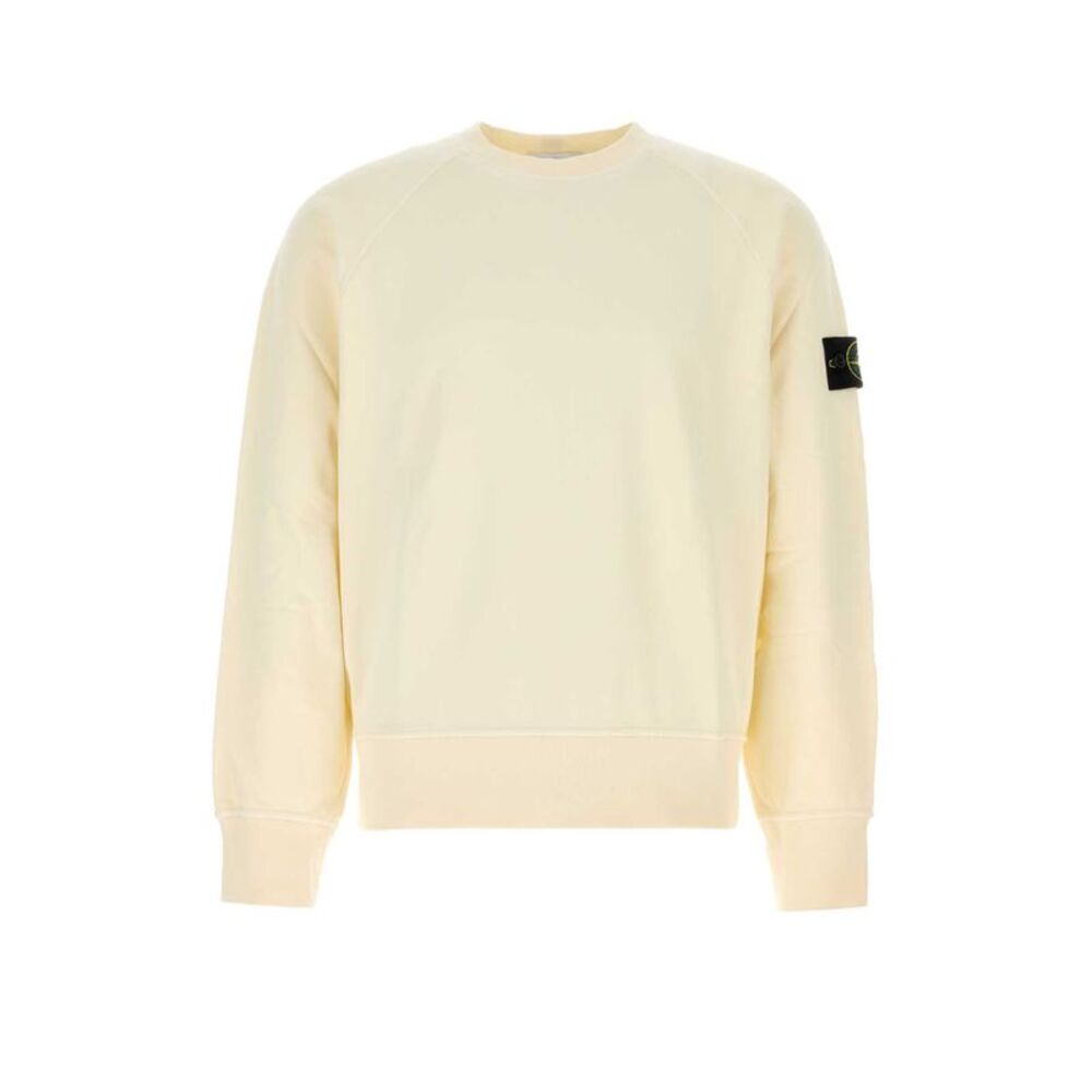 Stone Island Men Ivory Cotton Sweatshirt